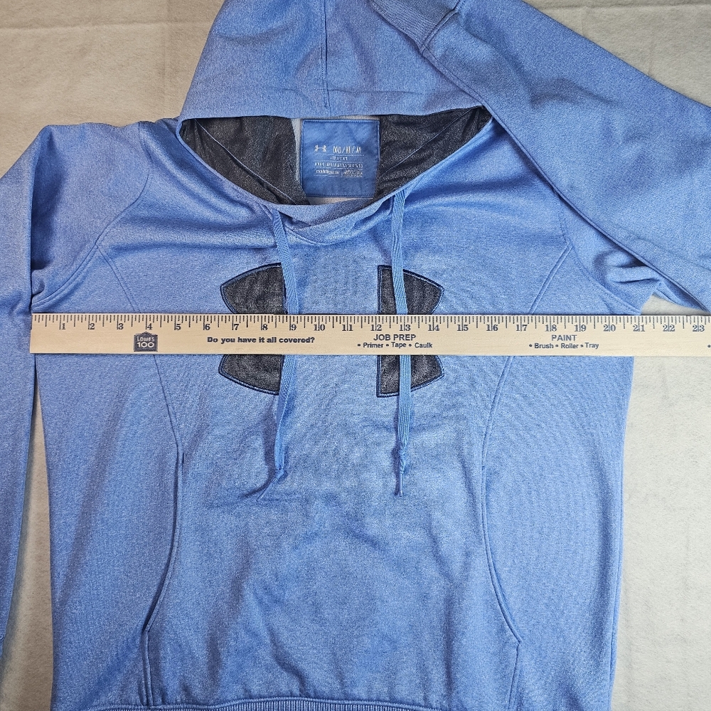 Under Armour Women's Blue Hoodie with Black Logo - Picture 4 of 6